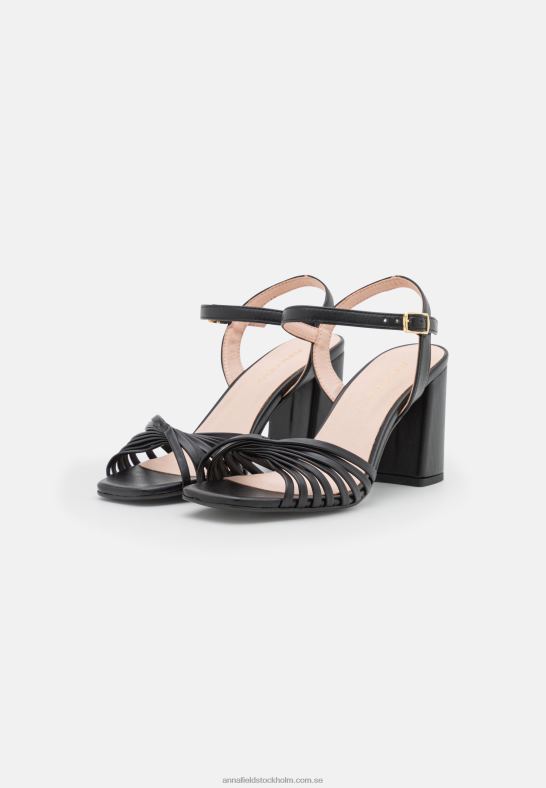 läder högklackade sandaler svarta Anna Field 42BF61400 kvinnor