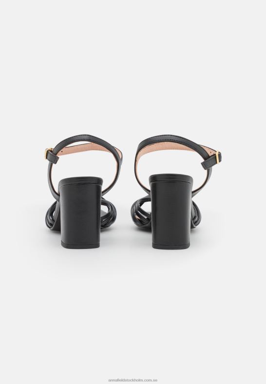läder högklackade sandaler svarta Anna Field 42BF61400 kvinnor