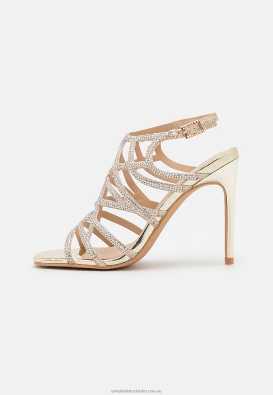 läder sandaler med hög klack i guld Anna Field 42BF61354 kvinnor