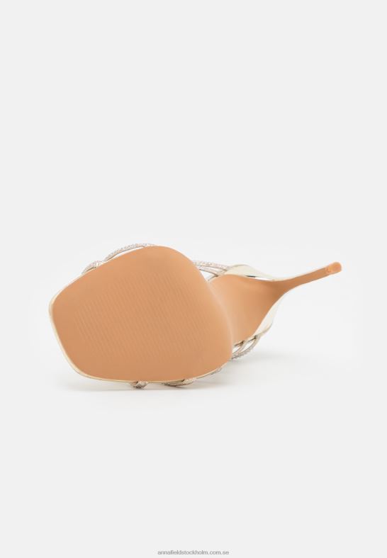 läder sandaler med hög klack i guld Anna Field 42BF61354 kvinnor