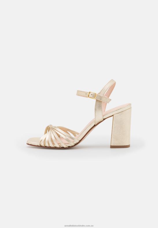 läder sandaler med hög klack i guld Anna Field 42BF61397 kvinnor