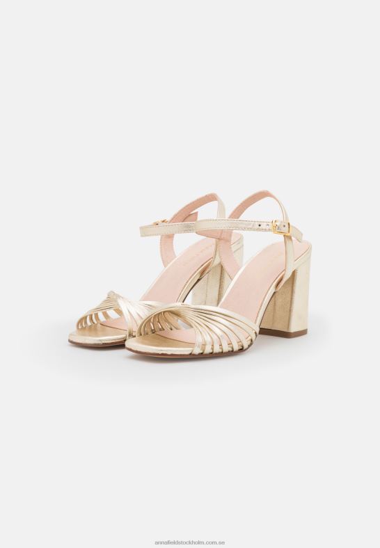 läder sandaler med hög klack i guld Anna Field 42BF61397 kvinnor