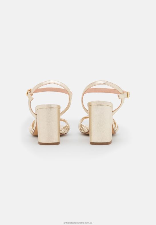 läder sandaler med hög klack i guld Anna Field 42BF61397 kvinnor