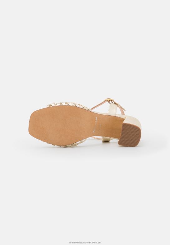läder sandaler med hög klack i guld Anna Field 42BF61397 kvinnor