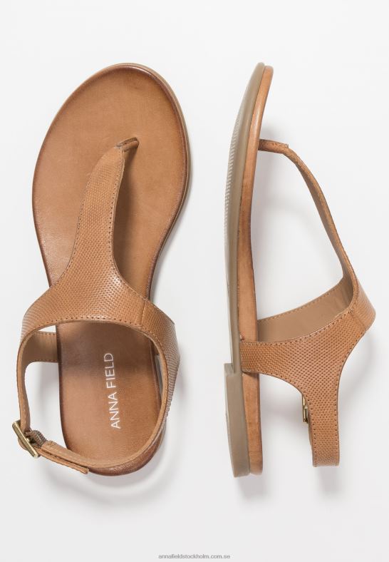 läder t-bar sandaler cognac Anna Field 42BF61495 kvinnor