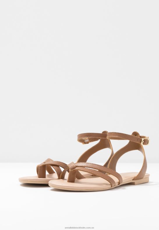läder t-bar sandaler cognac Anna Field 42BF61513 kvinnor