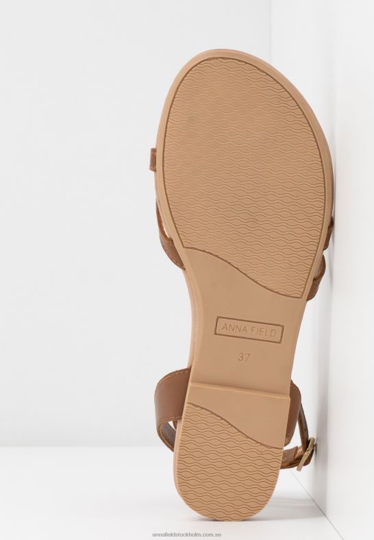 läder t-bar sandaler cognac Anna Field 42BF61513 kvinnor