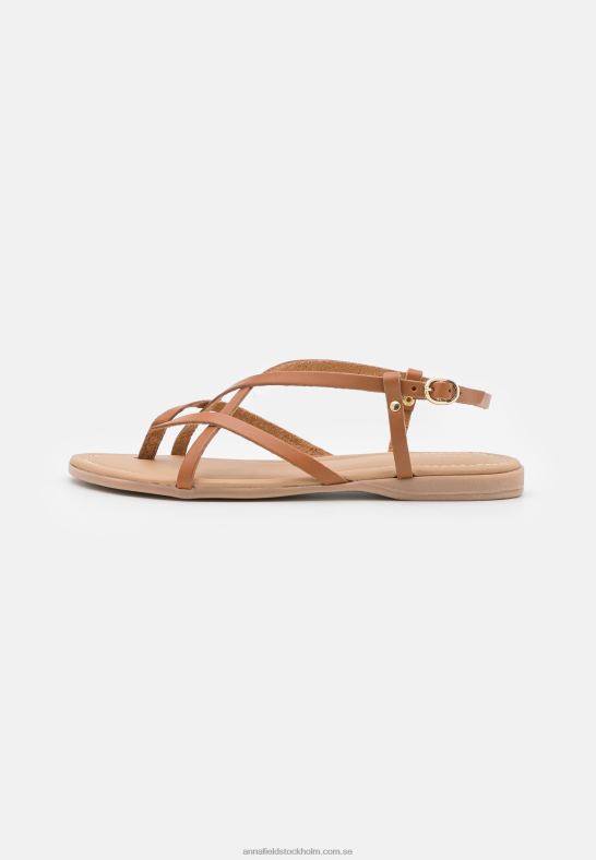 läder t-bar sandaler cognac Anna Field 42BF61536 kvinnor