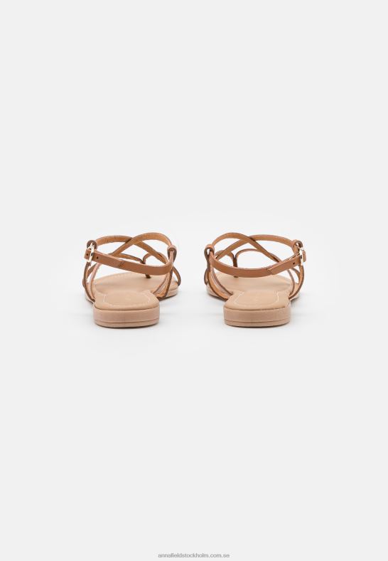 läder t-bar sandaler cognac Anna Field 42BF61536 kvinnor