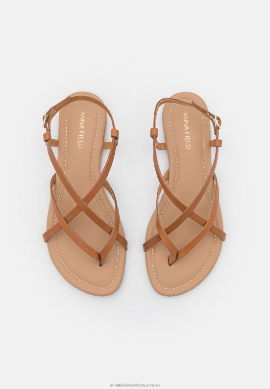 läder t-bar sandaler cognac Anna Field 42BF61536 kvinnor