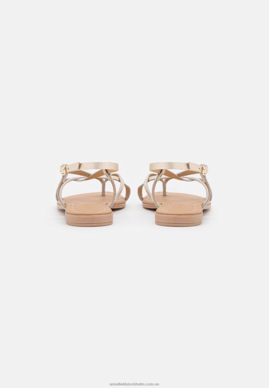 läder t-bar sandaler guld Anna Field 42BF61522 kvinnor