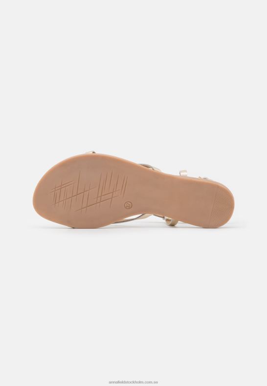 läder t-bar sandaler guld Anna Field 42BF61522 kvinnor