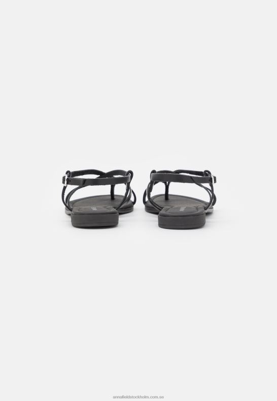 läder t-bar sandaler svarta Anna Field 42BF61532 kvinnor