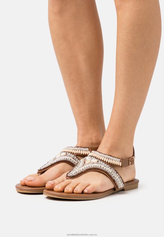 t-bar sandaler beige Anna Field 42BF61540 kvinnor