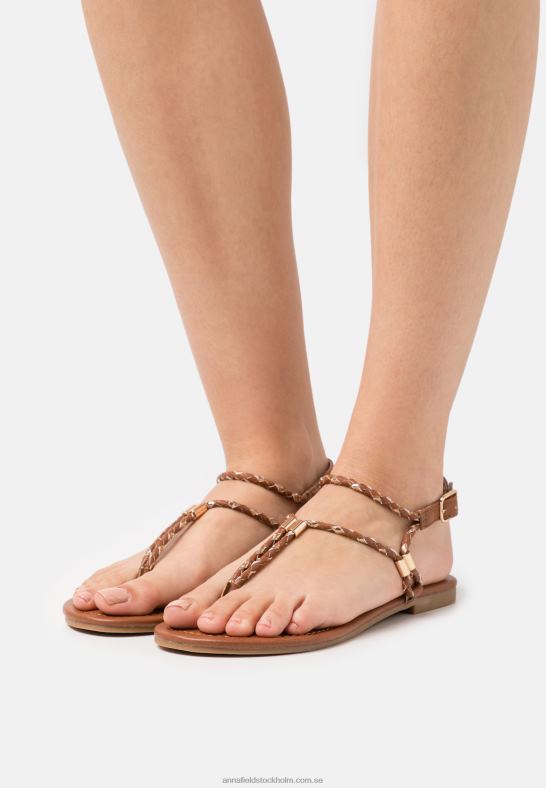 t-bar sandaler cognac/guld Anna Field 42BF61512 kvinnor