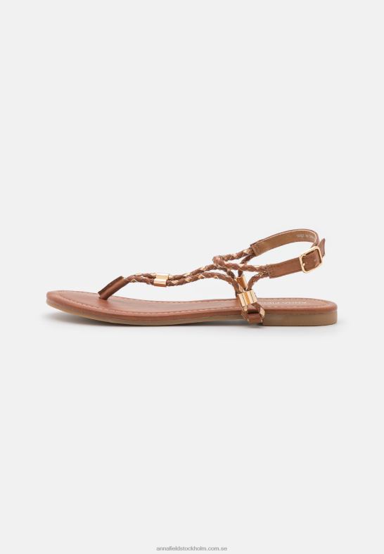 t-bar sandaler cognac/guld Anna Field 42BF61512 kvinnor