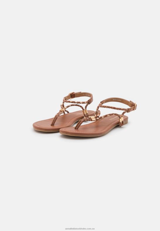 t-bar sandaler cognac/guld Anna Field 42BF61512 kvinnor