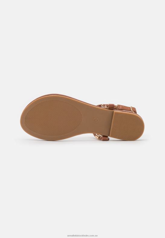 t-bar sandaler cognac/guld Anna Field 42BF61512 kvinnor