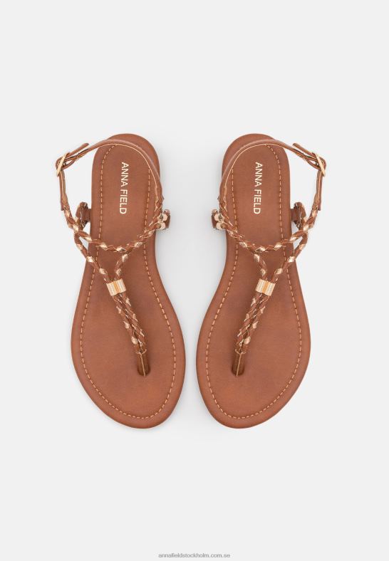 t-bar sandaler cognac/guld Anna Field 42BF61512 kvinnor