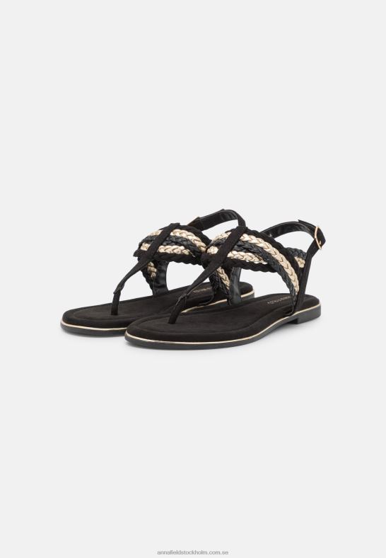 t-bar sandaler svart/guld Anna Field 42BF61503 kvinnor