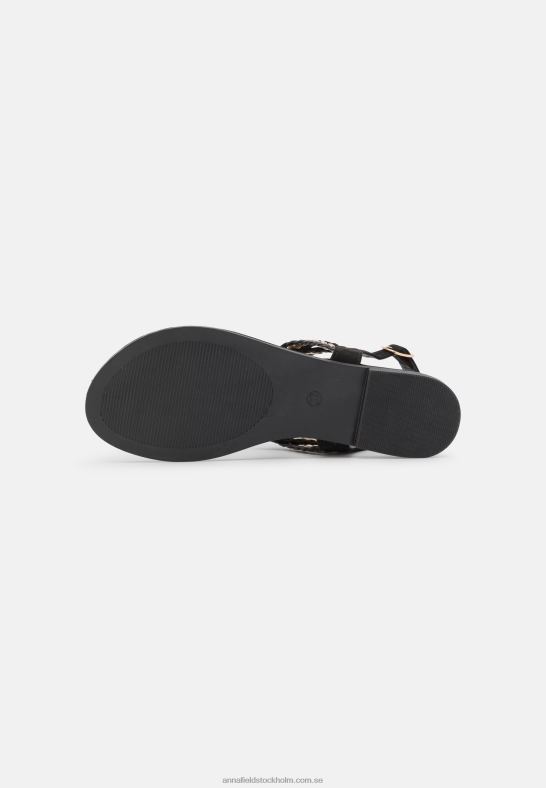 t-bar sandaler svart/guld Anna Field 42BF61503 kvinnor