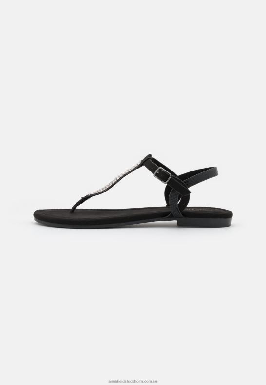 t-bar sandaler svarta Anna Field 42BF61504 kvinnor