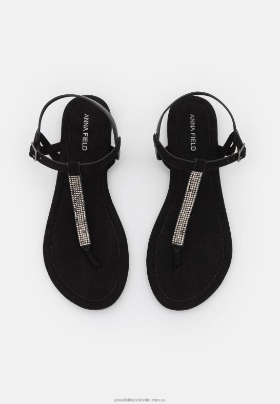 t-bar sandaler svarta Anna Field 42BF61504 kvinnor