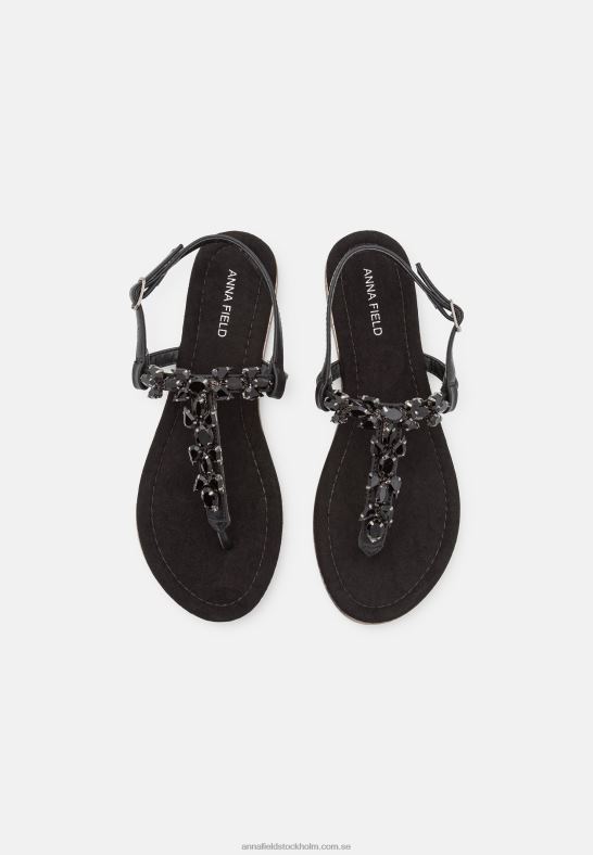 t-bar sandaler svarta Anna Field 42BF61541 kvinnor