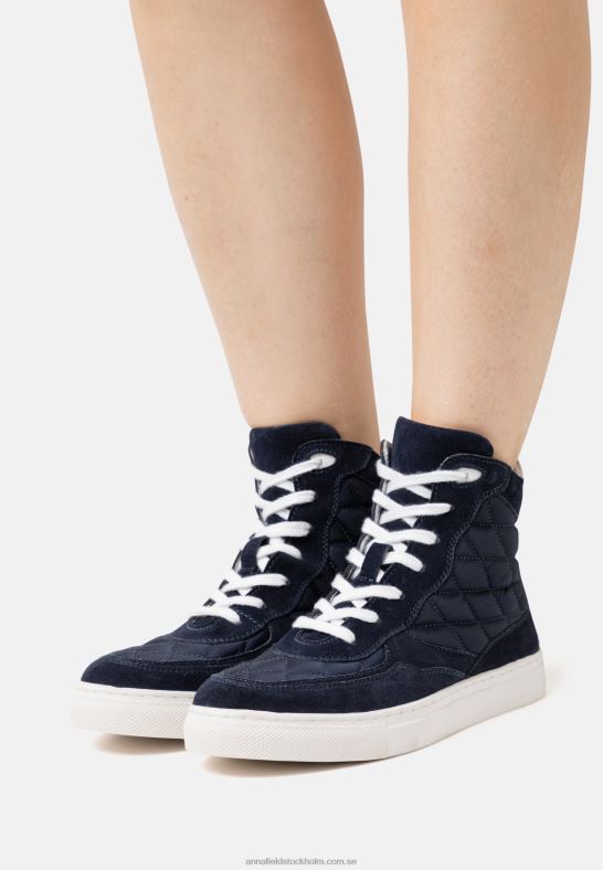 high-top sneakers i läder mörkblå Anna Field 42BF61237 kvinnor