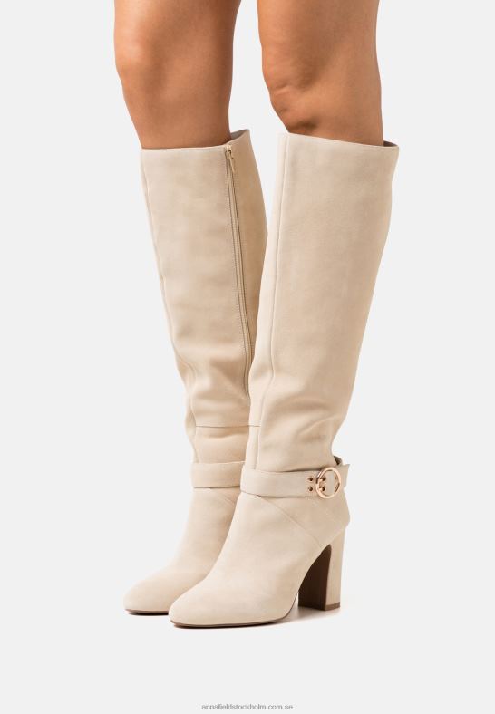 läder högklackade stövlar beige Anna Field 42BF62258 kvinnor