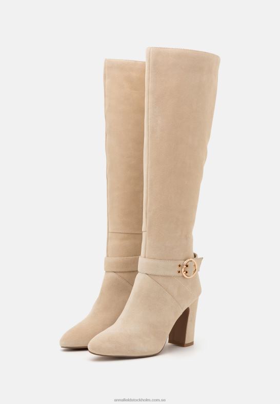 läder högklackade stövlar beige Anna Field 42BF62258 kvinnor