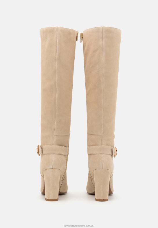 läder högklackade stövlar beige Anna Field 42BF62258 kvinnor