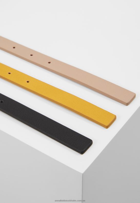 3-pack midjebälte svart/gult/taup Anna Field 42BF62777 kvinnor