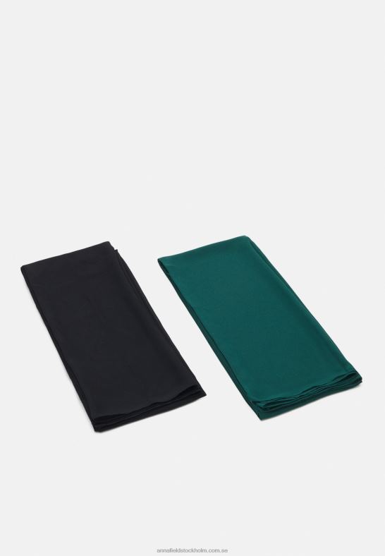 2-pack huvudduk svart/grön Anna Field 42BF62707 kvinnor